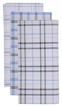 2.25m White Checked  Cotton Mens Lungi set of 2 - Master