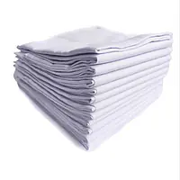 White Plain Ashoka Brand WW Cotton Handkerchief - Size : 47 X 48 cm,  Size: Pack of 6 - Master
